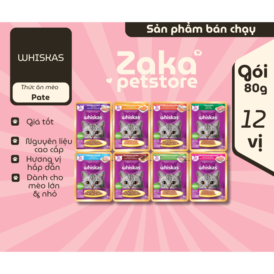 Pate Whiskas cho mèo 80g