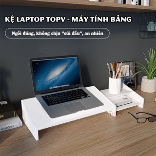  Kệ để laptop gỗ  giá kê laptop sạc không dây và ổ điện có tản nhiệt giá đỡ máy tính để bàn trắng nhôm 