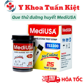 ✅ Que thử đường huyết MediUSA TS3300 - hộp 50 que