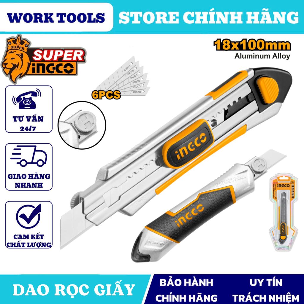 ĐỒ NGHỀ INGCO Dao rọc giấy HKNS1808 (Cam kết Chính Hãng 100%)