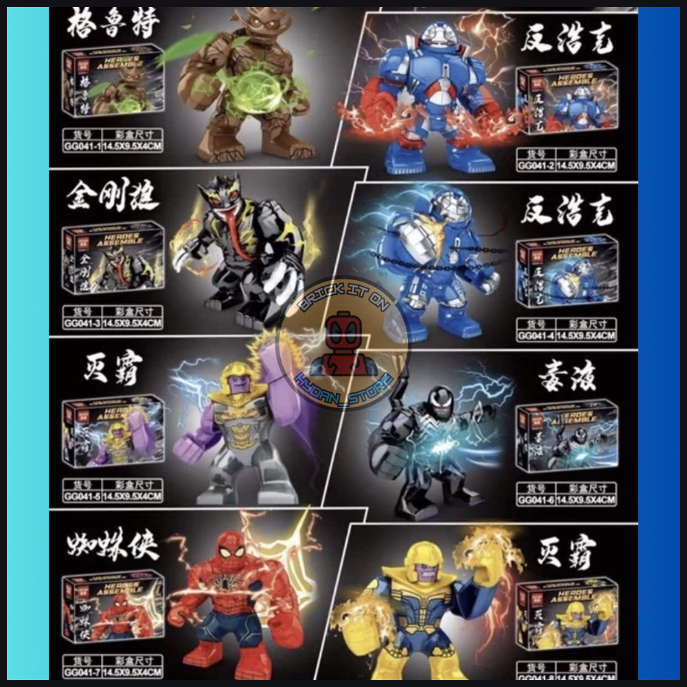 Lẻ 1 Nhân Vật Lắp Ráp Bigfig Marvel (Spiderman, Venom, WarMachine, Thanos,...)