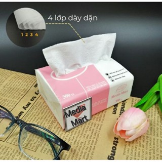 [Lốc 10 Gói] Giấy Rút Media Mart 300 Tờ Mềm Mịn