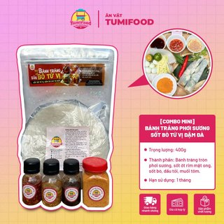   Combo mini  Bánh tráng phơi sương sốt bò tứ vị đậm đà thơm ngon Tumifood 