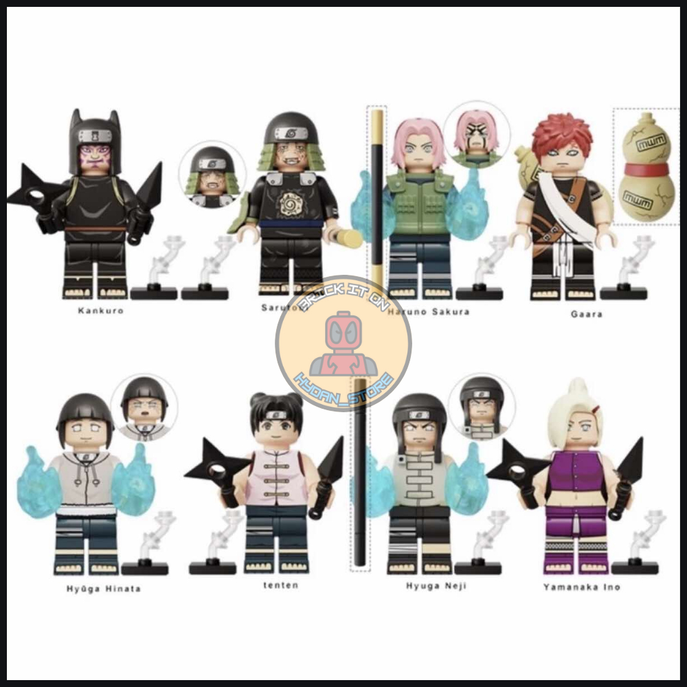 1 Nhân Vật Lego Naruto Hãng Koruit (Kankuro, Sarutobi, Sakura, Gaara, Hinata, Tenten, Neji, Ino)