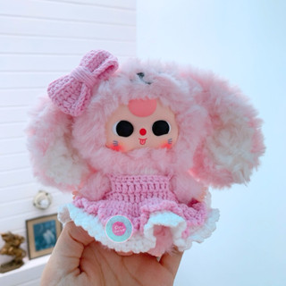   Chỉ có quần áo không bao gồm thú bông  Bộ quần áo len handmade cho Baby Three V3 Mini bánh bèo dễ thương 