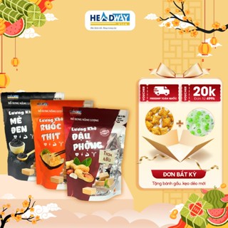 Combo Năng Lượng 3 Lương Khô Mix Vị Headwayvina Mè Đen, Ruốc Thịt, Đậu Phộng Bổ Sung Năng Lượng Béo Bùi Thơm Ngon Đặc Tr