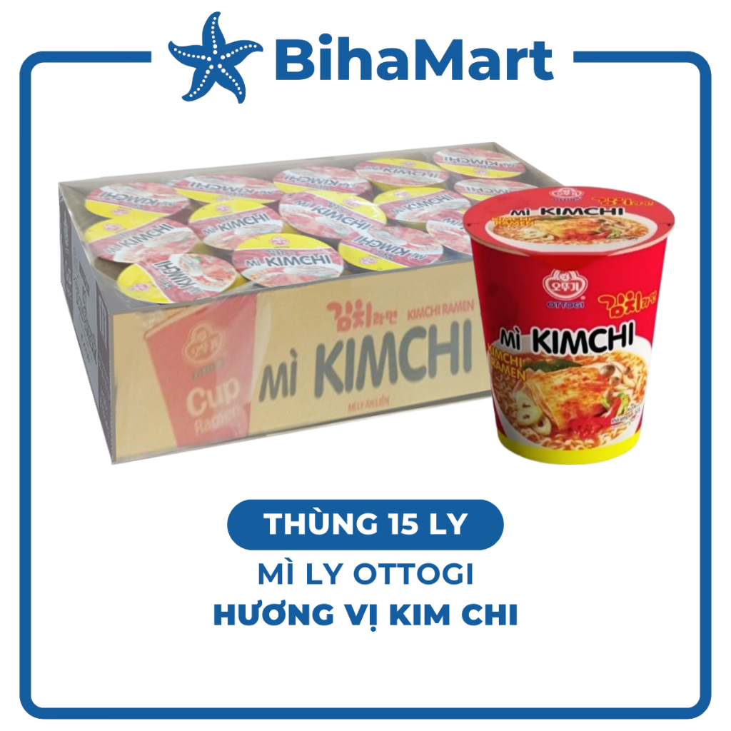 [THÙNG 15 LY]- OTTOGI - Mì ly Ottogi hương vị Kim chi, Ottogi mì ly, Mì ly Hàn Quốc Otogi ly, Ottogi