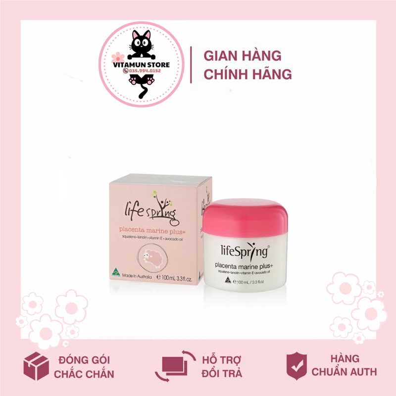 Kem dưỡng ẩm nhau thai cừu LifeSpring Q10 Plus Úc màu hồng