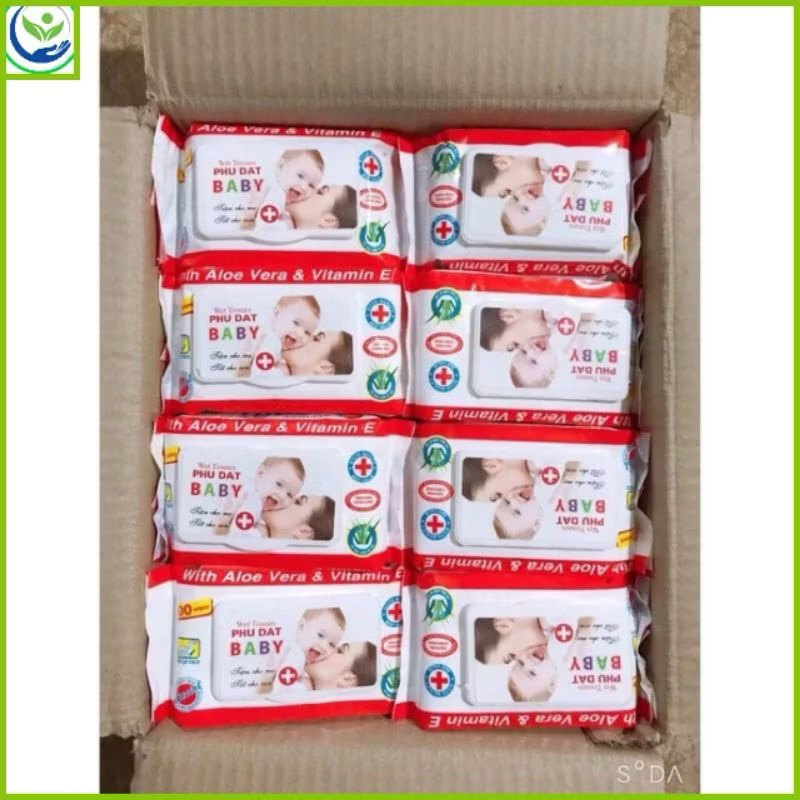 10 khăn/giấy ướt baby phú đạt:100 tờ