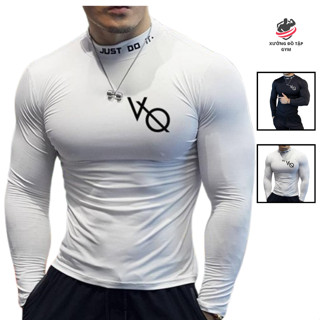 Áo Thể Thao Nam VQ Sport  thun lạnh tập gym cổ tròn dài tay vải thoáng mát co giãn chuẩn form Nam Tính