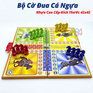 Bộ Cờ Đua Cá Ngựa Hộp Nhựa Cứng Loại Lớn 42cm
