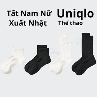 Tất vớ nam nữ cao cổ Uni.qlo thể thao dày dặn lót lông êm chân co dãn 4 chiều, thấm hút mồ hôi chân