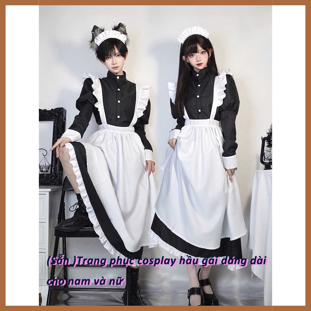  bốc lửa! Trang phục hầu gái dài của Anh dành cho nam và nữ lễ hội anime cosplay trang phục nhập vai Halloween 