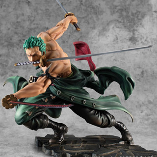  Mô hình Onepiece - Zoro chạy loại to 18 cm -  Có haki tím + 2 đầu  