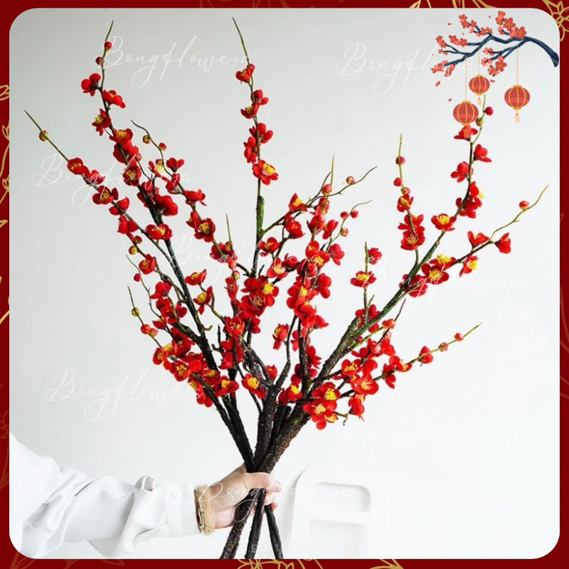 Cành đào cổ trang trí cắm bình decor tết