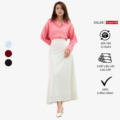 Chân Váy Lụa Nữ GILLEE Dáng Dài Form Chữ A Hai Lớp Chất Lụa Satin Cao Cấp Emma