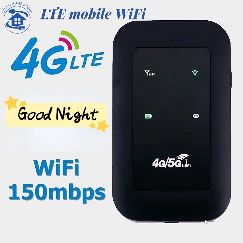 [🎆 Free shipping]Bộ phát wifi di động dùng sim 4G 150Mbps Bộ định tuyến không dây 4G WiFi di động Mini