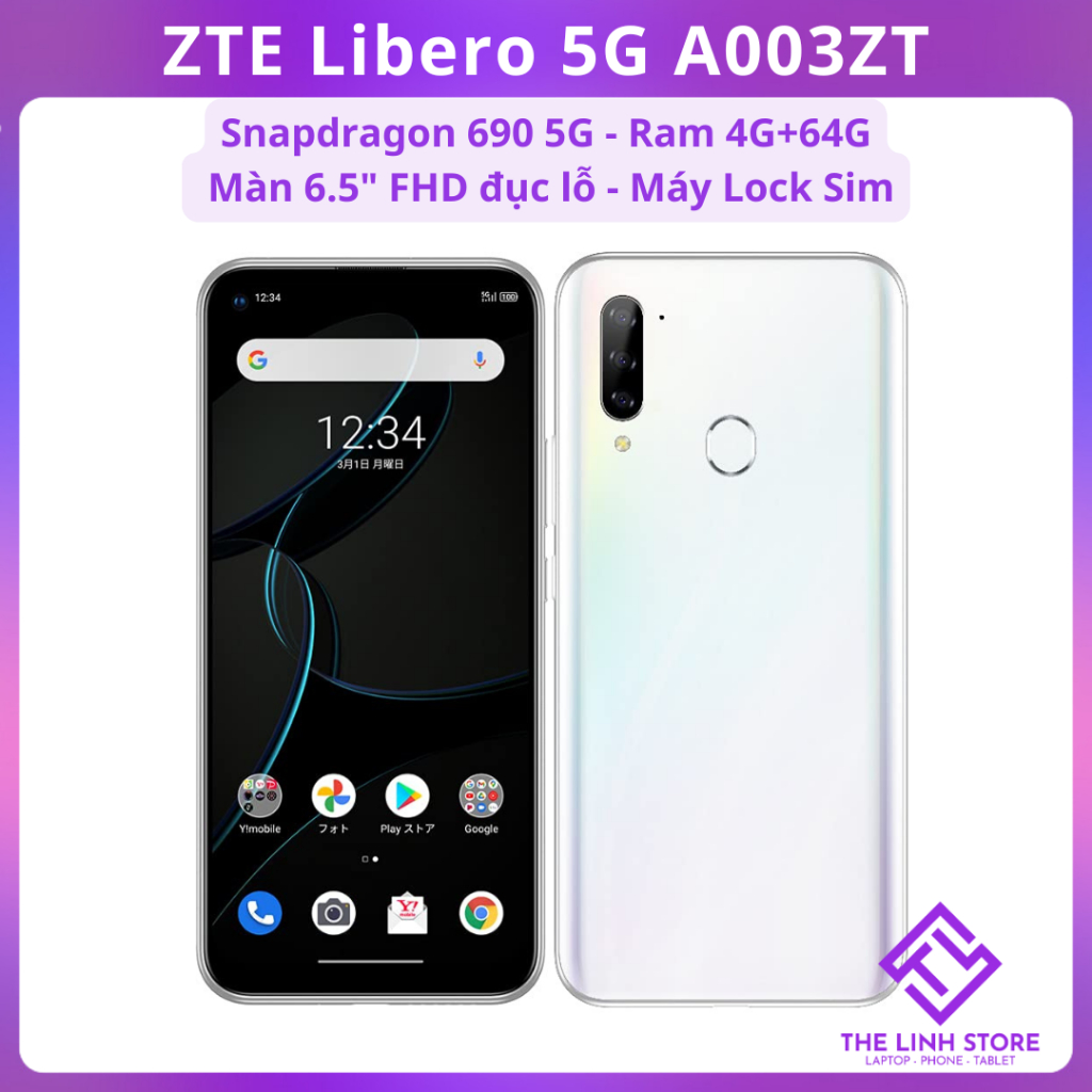 Điện thoại ZTE Libero 5G (A003ZT) bản Lock Sim - Snapdragon 690 5G ram 4G 64G