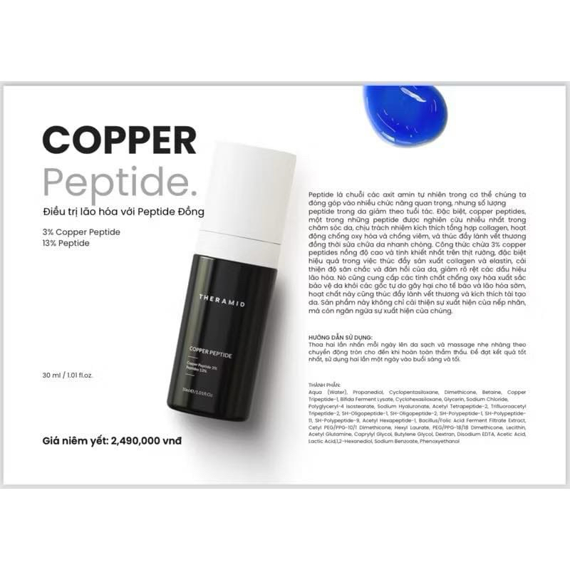(CHIẾT) THERAMID Copper Peptide - xử lý lão hoá với Peptide Đồng 10ml