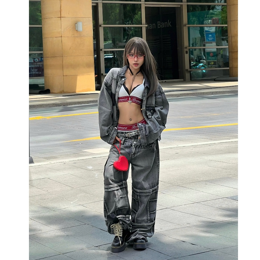 Bad Choices | Áo khoác JEANS form croptop UNIQUELY phong cách Menswear | BigBuy360 - bigbuy360.vn