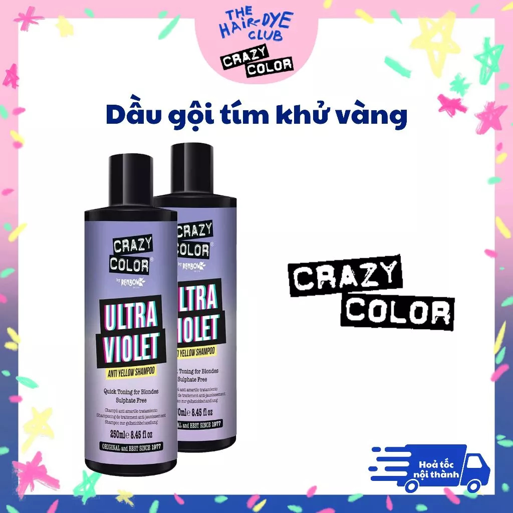 Dầu gội tím Ultra Violet Crazy Color từ Anh Quốc 100ml và 250ml