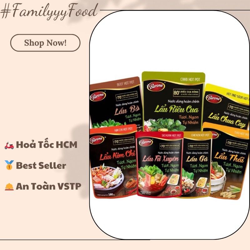 Cốt Lẩu Sẵn Vị : Kim Chi - Thái - Chua Cay - Riêu Cua 6-8 người dùng