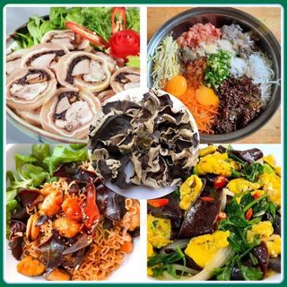 [50g-100g] Mộc nhĩ đen - Nấm mèo 2 da khô ráo, cánh mỏng
