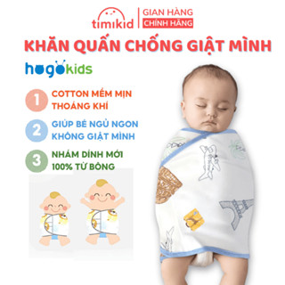 Khăn Quấn Bé Sơ Sinh Chống Giật Mình, Vải Cotton Thân Thiện Mềm Mại Với Da, Nhiều Hoạ Tiết Đẹp, KT 35x80cm