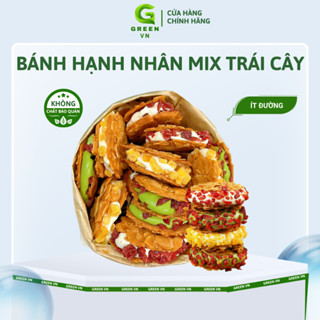 Bánh Hạnh Nhân Mix Trái Cây Green VN Bánh Nougat Hạnh Nhân Vị Xoài, Matcha, Nam Việt Quất, Mashmallow Kéo Dài Thơm Ngon