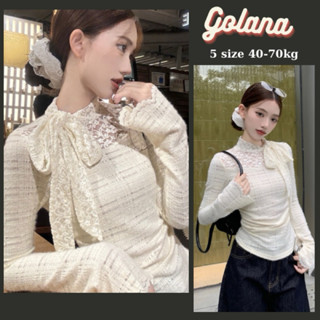 ÁO THUN REN DÀI TAY PHỐI CỔ REN BUỘC NƠ SIÊU, ÁO Babydoll Linen kiểu xinh tay phồng tiểu thư ( có bigsize) Navilin