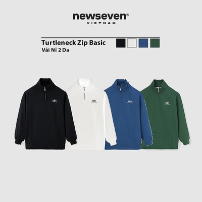 Áo Sweater Nỉ Cổ Lọ NEWSEVEN Turtleneck Zip Basic SW.409