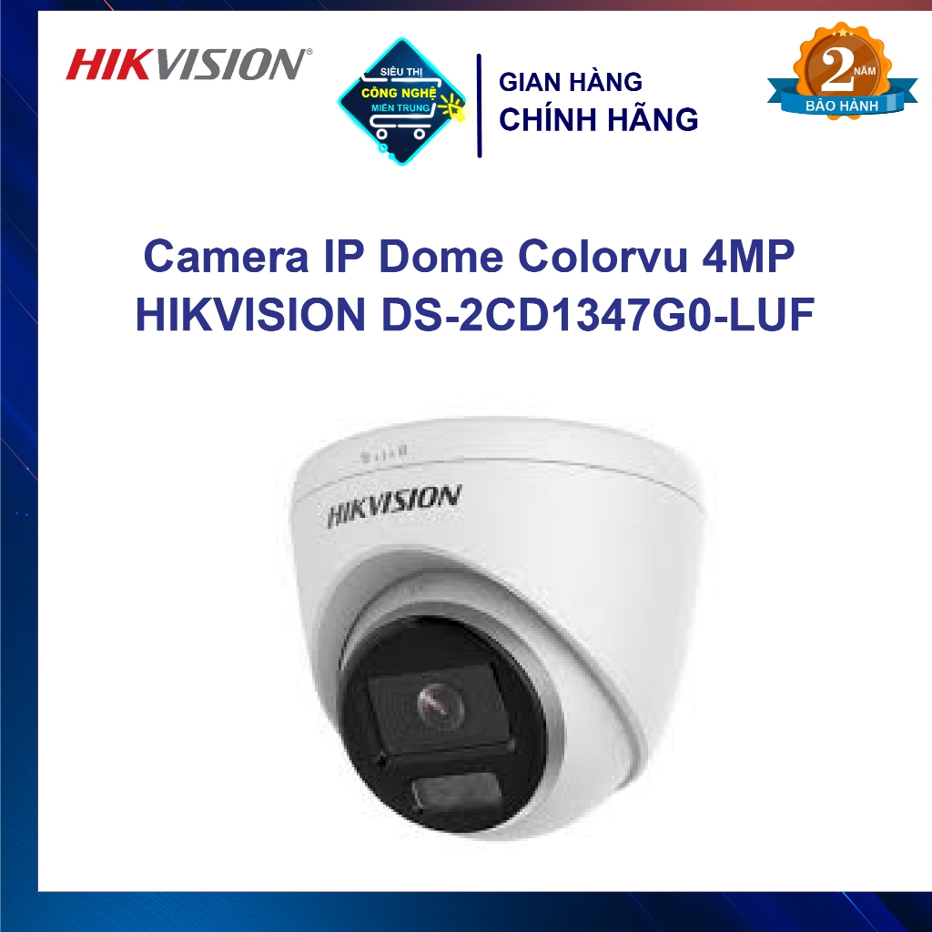 Camera IP Dome Colorvu 4MP HIKVISION DS-2CD1347G0-LUF
