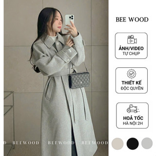 BEE WOOD Coat - Áo Khoác MangTo - MangTo thanh lịch Lông Cừu 3 Lớp Giữ Ấm Hoàn Hảo - Dạ ép cao cấp | MT31