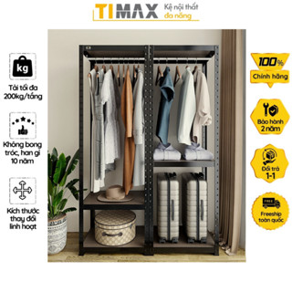 Giá treo quần áo kết hợp để đồ TIMAX thép cường lực Posco chịu lực cao khung thép 1.8mm dày dặn