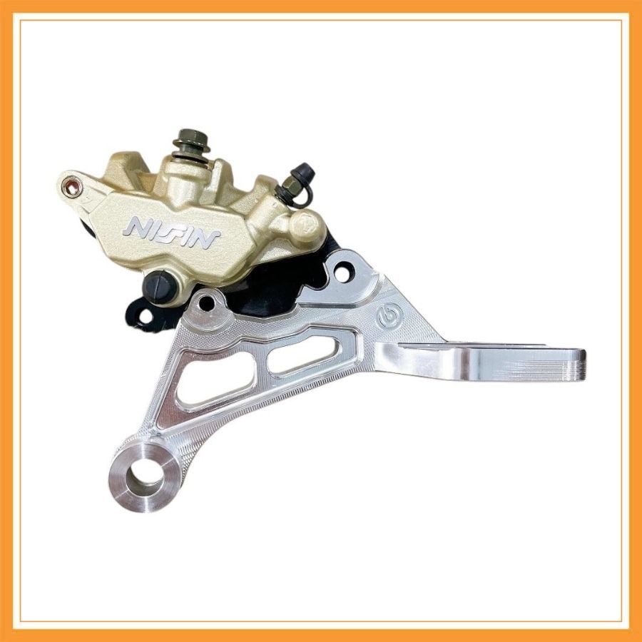 [ COMBO SAU Heo NISSIN thái + Kèm Pát CNC gắn sau EX150/155 đĩa 220mm ]_Heo NISSIN MÀU VÀNG NHẠT..,.
