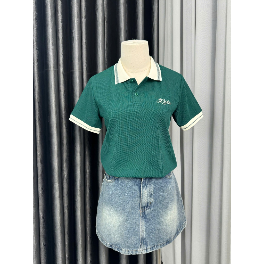 ( Deal Xả Kho )Áo polo nữ  _Lista dệt kim thêu chữ from dáng babytee phù hợp hầu hết các chị em phụ nữ ,Bốn mùa ( Mã 6 ) | BigBuy360 - bigbuy360.vn
