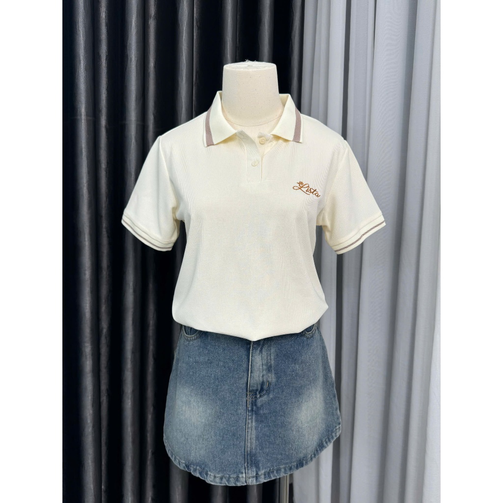 ( Deal Xả Kho )Áo polo nữ  _Lista dệt kim thêu chữ from dáng babytee phù hợp hầu hết các chị em phụ nữ ,Bốn mùa ( Mã 6 ) | BigBuy360 - bigbuy360.vn