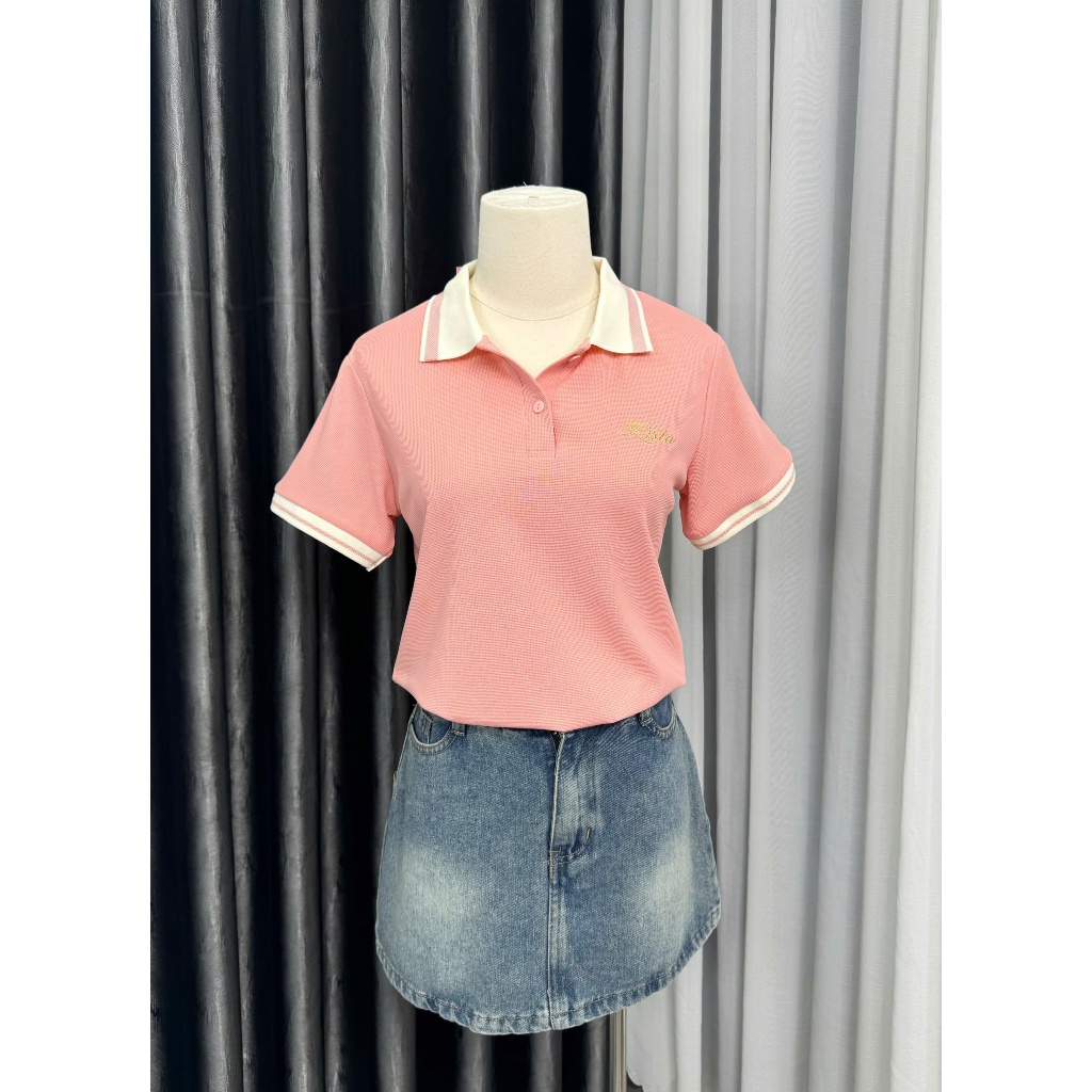 ( Deal Xả Kho )Áo polo nữ  _Lista dệt kim thêu chữ from dáng babytee phù hợp hầu hết các chị em phụ nữ ,Bốn mùa ( Mã 6 ) | BigBuy360 - bigbuy360.vn