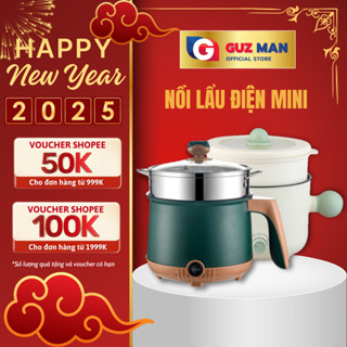Nồi Lẩu Điện Mini Nấu Mì 2 Tầng  Kèm Giá Hấp Đa Năng, Nướng, Luộc, Chiên, Chống Dính Tiện Lợi