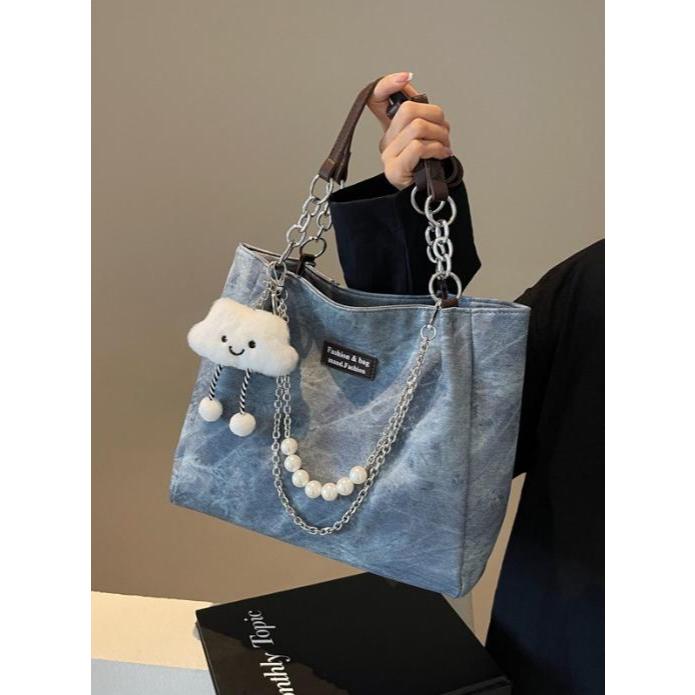 Túi tote nữ đeo vai kẹp nách dáng công sở sz35 đi chơi đi học đi làm dây xích tặng kèm mây - TXN024