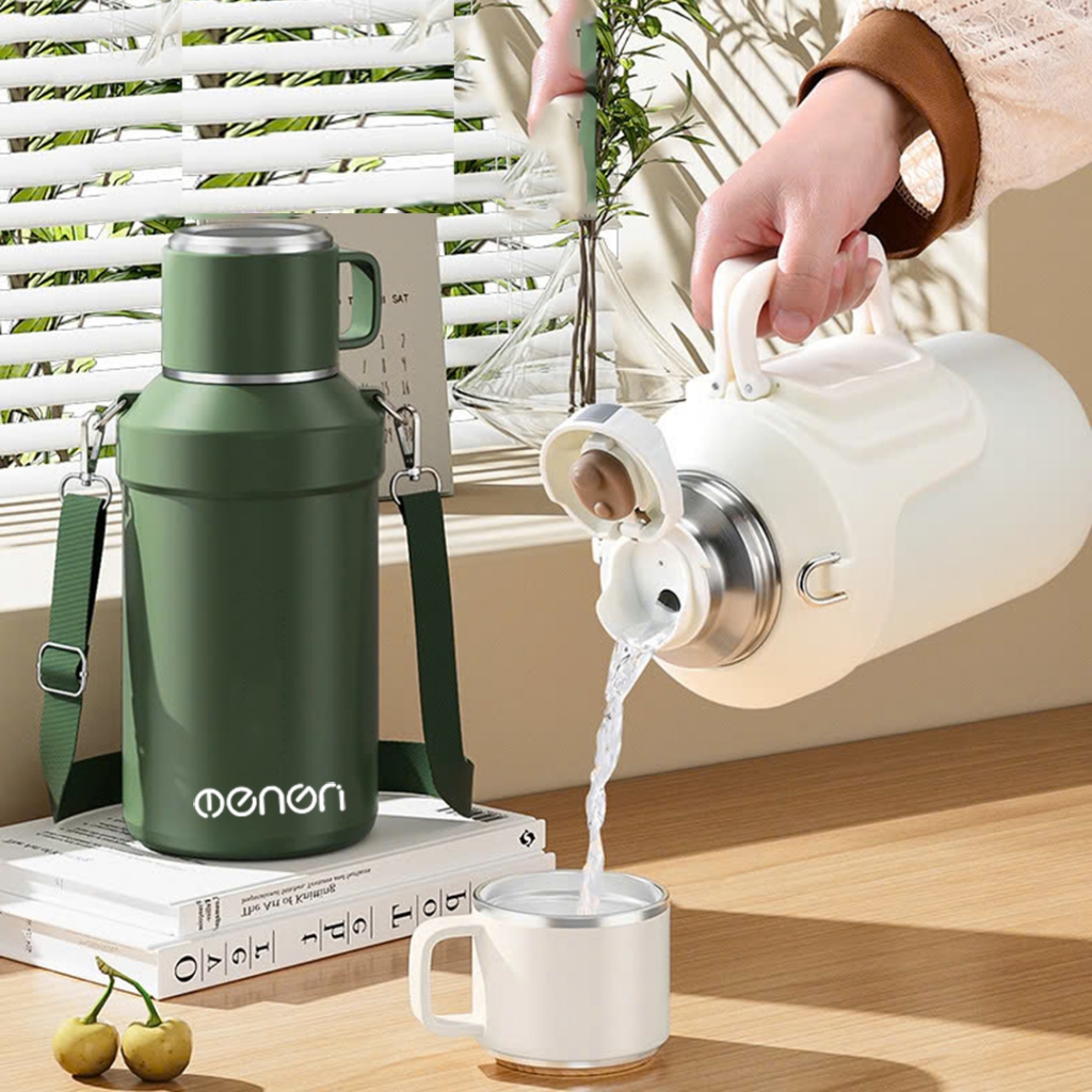 Bình Giữ Nhiệt 1500ml INOX316 Có Thiết Kế Nắp Cốc, Dây Đeo - OENON