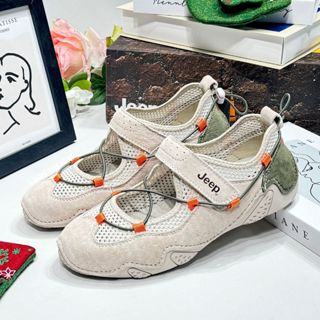   SẴN AUT 100%  Giày Jeep Mary Janes Outdoor Beige Green  PX241WAS932  