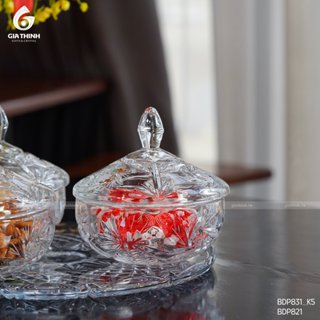 Bát nắp pha lê 150 - (Mô tả)Âu Pha Lê Tiệp Bohemia Crystal Gia Thịnh phổ thông họa tiết mài xoáy tinh tế, sang trọng,đẹp