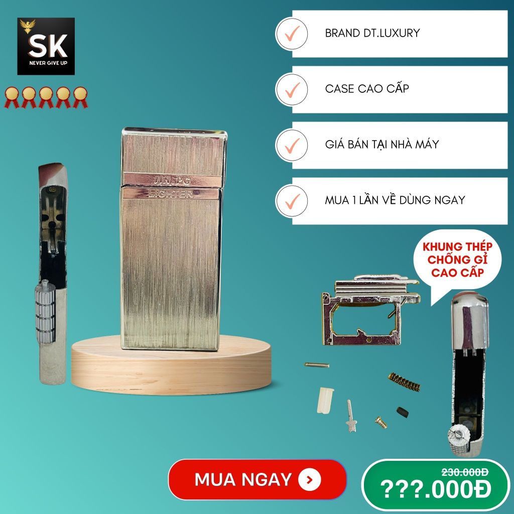 Case Slim, Dupont Bạc xước Vuông Cao cấp, Đẹp, Độc, Giá rẻ Chất liệu Đồng (Không Bao Gồm Nhiên Liệu)