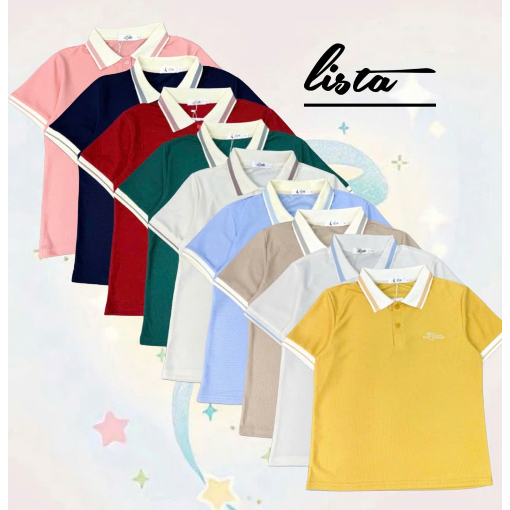 Áo polo nữ  _Lista dệt kim thêu chữ from dáng babytee phù hợp hầu hết các chị em phụ nữ ,Bốn mùa ( Mã 6 ) | BigBuy360 - bigbuy360.vn