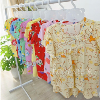 Combo 5 Bộ Quần Áo Tole Lanh Cho Bé Gái từ 7-38kg Đã Trừ Hao Co Rút Mẫu Ngẫu Nhiên