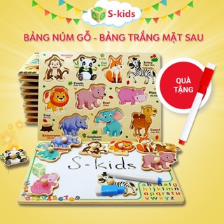 Đồ Chơi Trẻ Em S-Kids, Bảng Ghép Hình Núm Gỗ Thông Minh Cho Bé