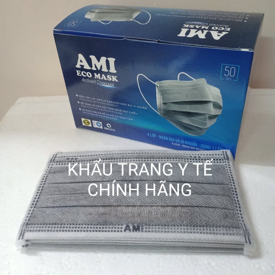 Khẩu trang than hoạt tính AMI (Màu xám)