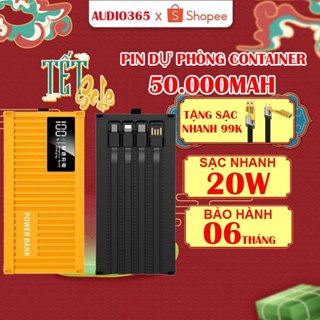 Sạc dự phòng CONTAINER 50.000MAH kèm dây sạc nhanh 4 đầu, sạc nhanh PD 120W - AUDIO365
