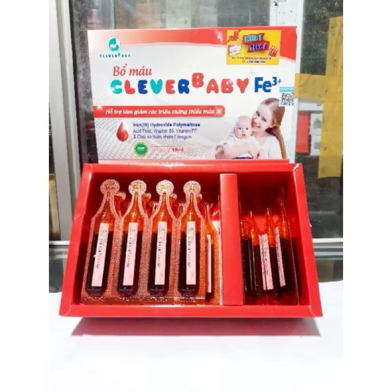 Bổ Máu CLEVER BABY Fe3+ Giảm Triệu Chứng Thiếu Máu Hộp 5 Vỉ*4 Ống 10ml